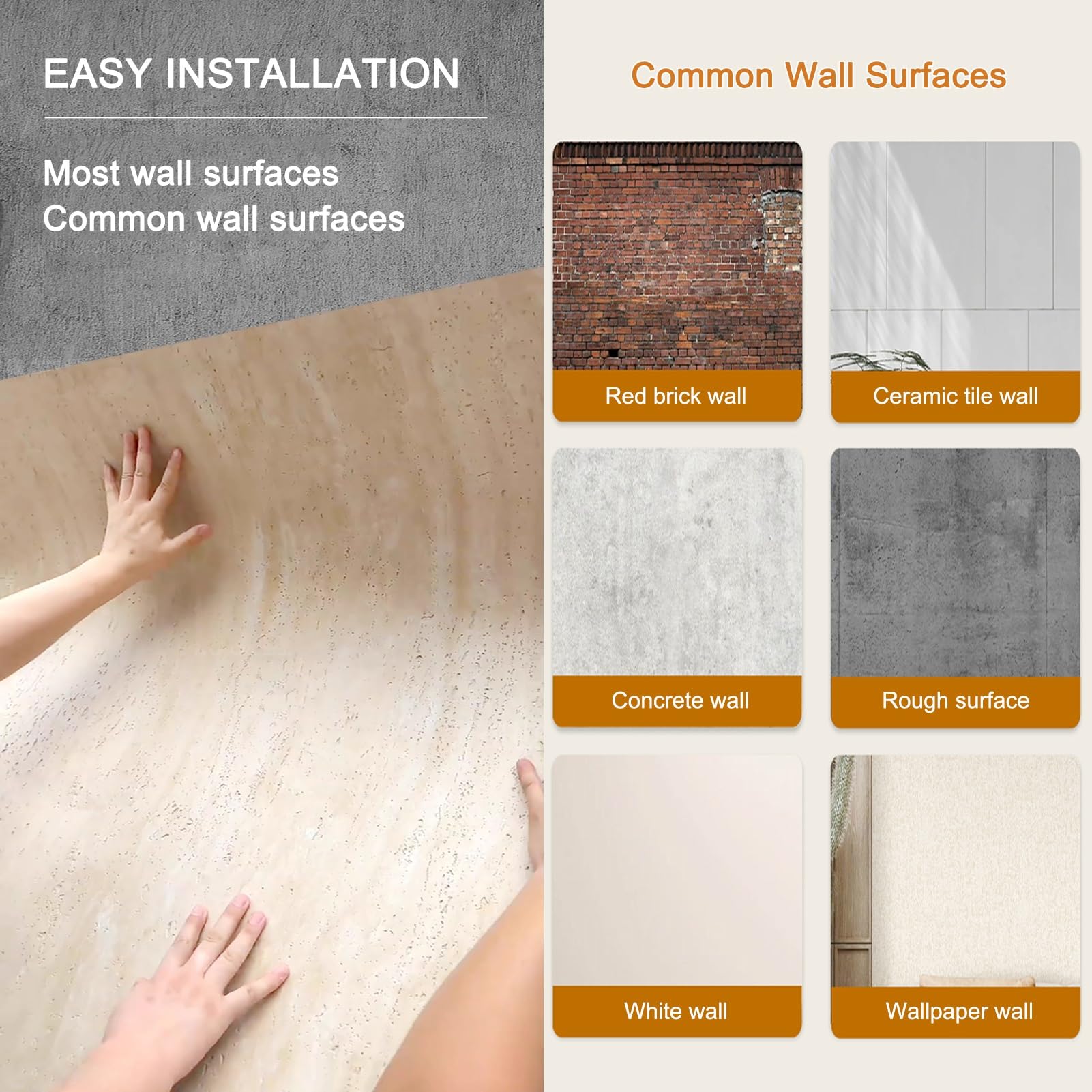 Panele ścienne 3D z imitacji kamienia, panele ścienne z kamienia sztucznego do użytku zewnętrznego i wewnętrznego, płytki porcelanowe o teksturze trawertynu na ścianę biurową z telewizorem (