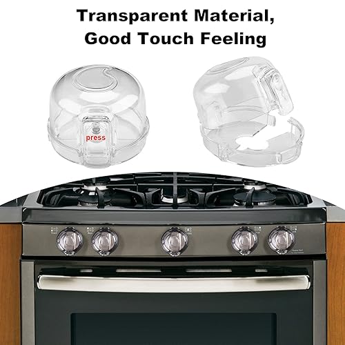 Miniatura 5 de FITNATE - Juego de 5 fundas transparentes para pomos de estufa de gas y 1 puerta de horno a prueba de niños