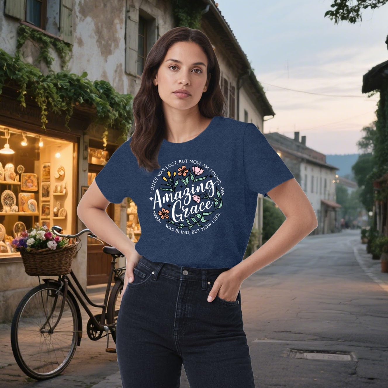 Christian Shirts for Women Faith Jesus Bible Verse Tshirt Amazing Grace Print Tee Tops - Image 4