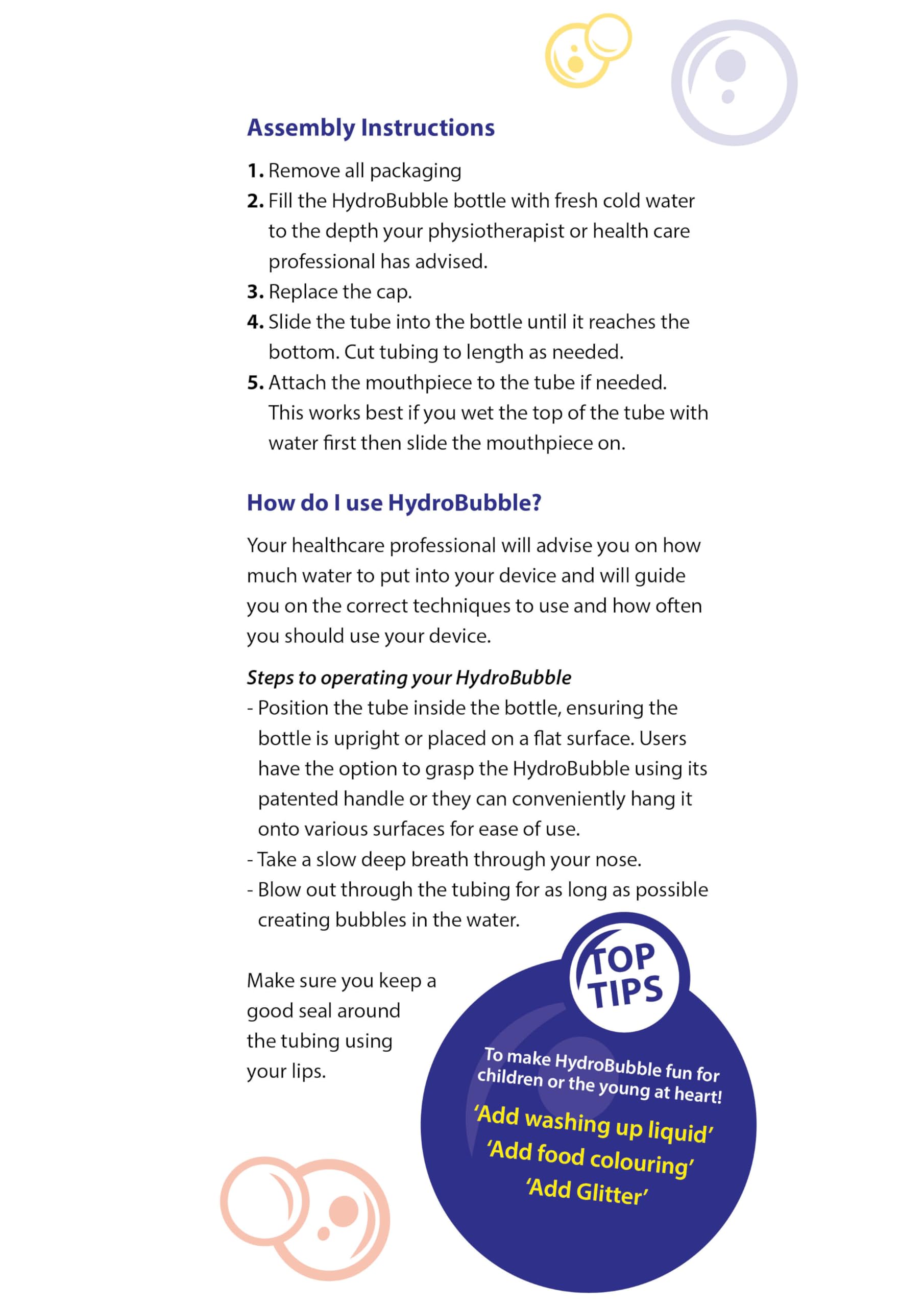 HydroBubble - Fisioterapia toracica PEP Bubble