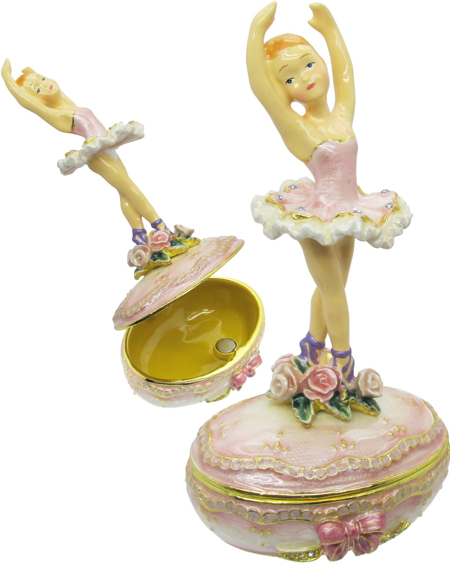 Ballerina Jeweled Trinket Box with Austrian Crystals