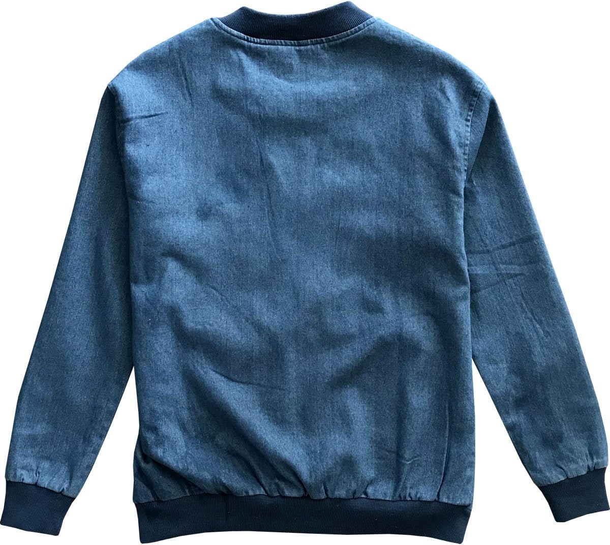 Kings Of NY Denim Mens Casual Lightweight Jean Bomber Jacket
