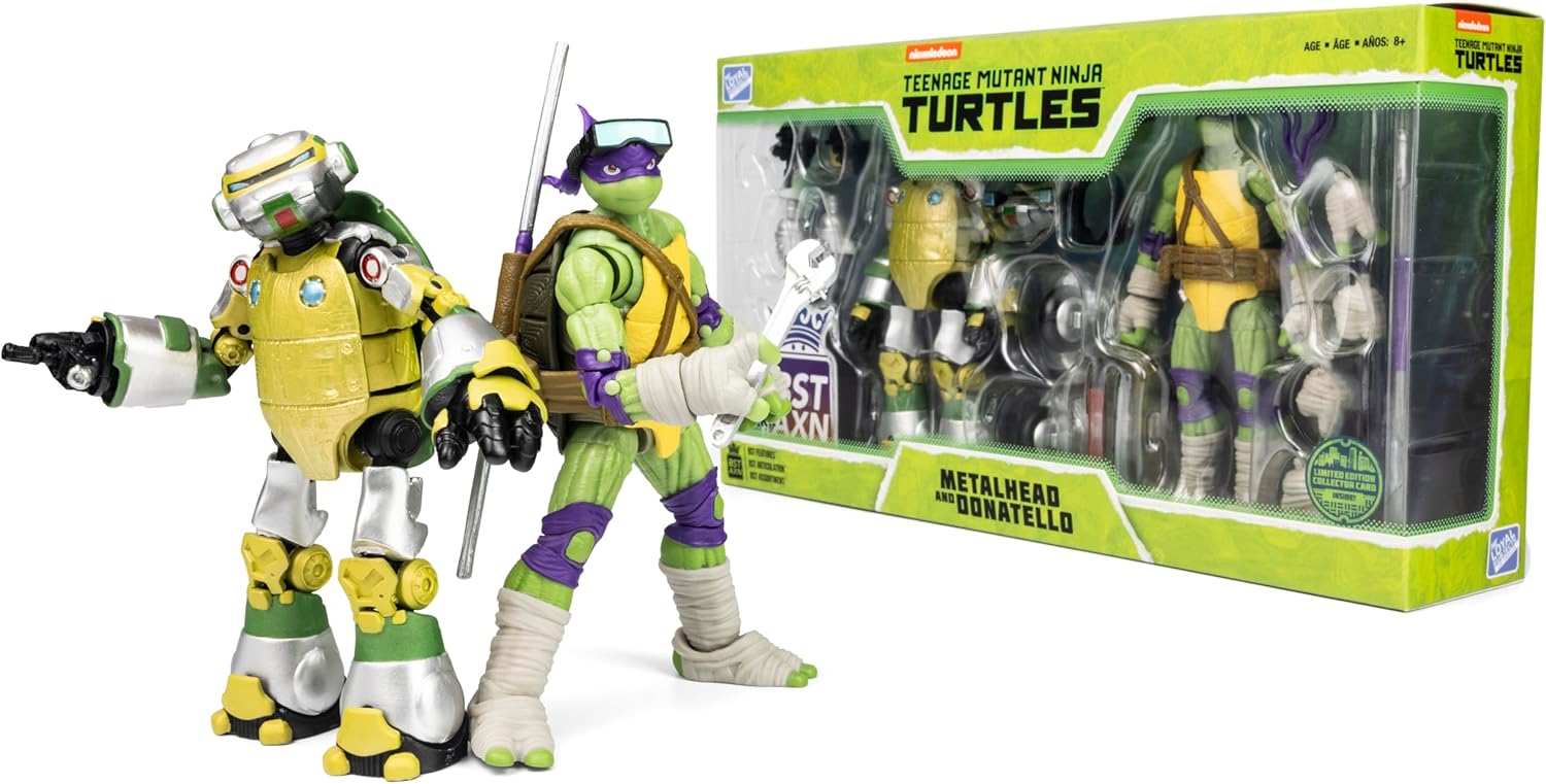 Teenage Mutant Ninja Turtles 'Limited Edition' BST AXN Transforming Metalhead Glow in the Dark & Donatello 5.5-inch Action Figure 2-Pack - SDCC 2024