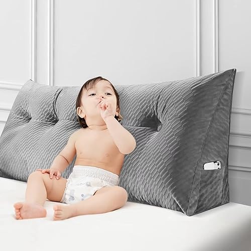 Miniatura 6 de Almohada de cuña para cabecero individual, almohada triangular para cabecero, soporte de posicionamiento, respaldo de lectura, almohada de cuña para