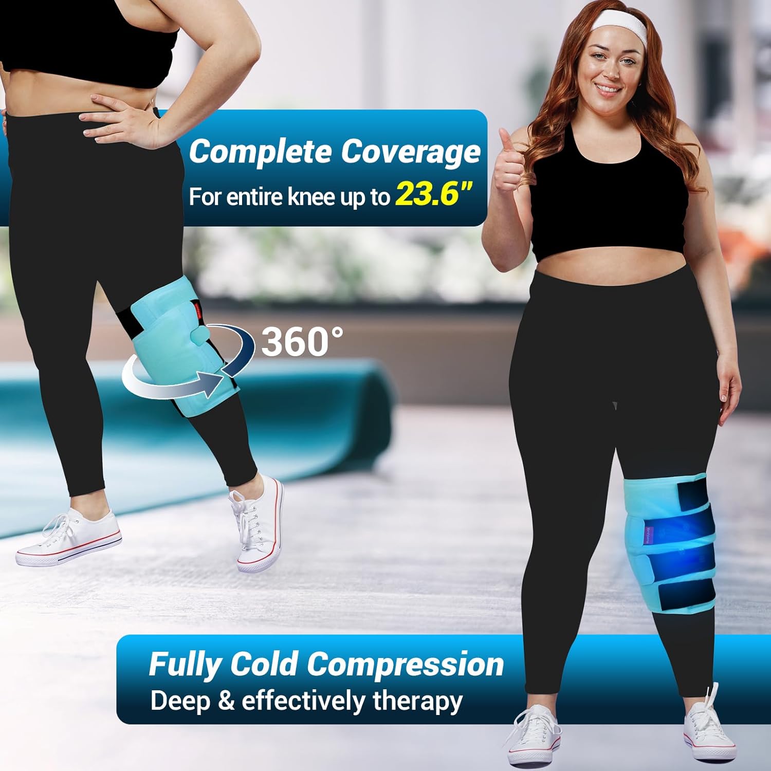 Comfytemp Large Knee Ice Pack Wrap Reusable Gel, FSA Eligible HSA, Knee Cold Compression Brace for Injuries, Pain Relief, Replacement Recovery, Arthritis, ACL, After Surgery Get... 4 Comfytemp Large Knee Ice Pack Wrap Reusable Gel, FSA Eligible HSA, Knee Cold Compression Brace for Injuries, Pain Relief, Replacement Recovery, Arthritis, ACL, After Surgery Get... - Image 2