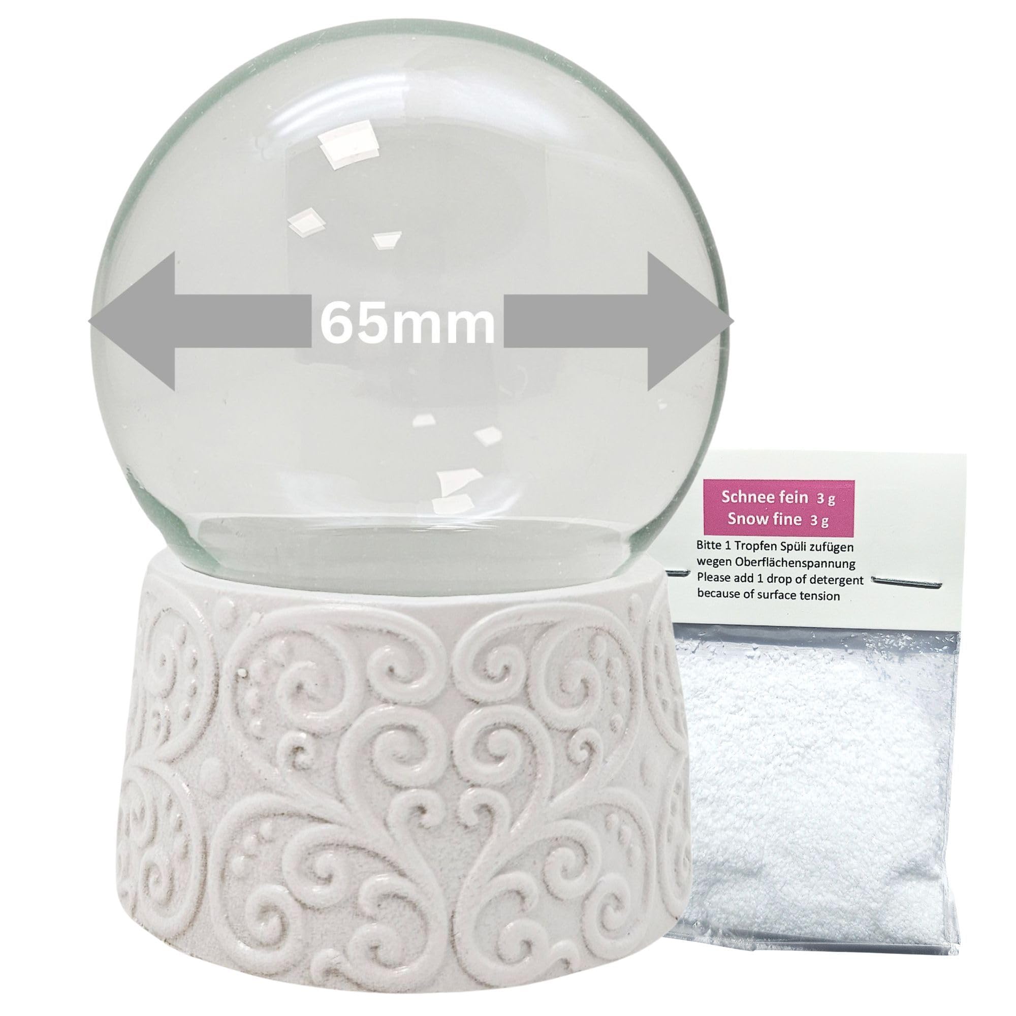 Snowglobe For You - Do It Yourself Men's Red White 70018 Diy Snow Globe Do It Yourself With Glass Ball Polyresin Christmas White Ornats - 65 Mm Diameter