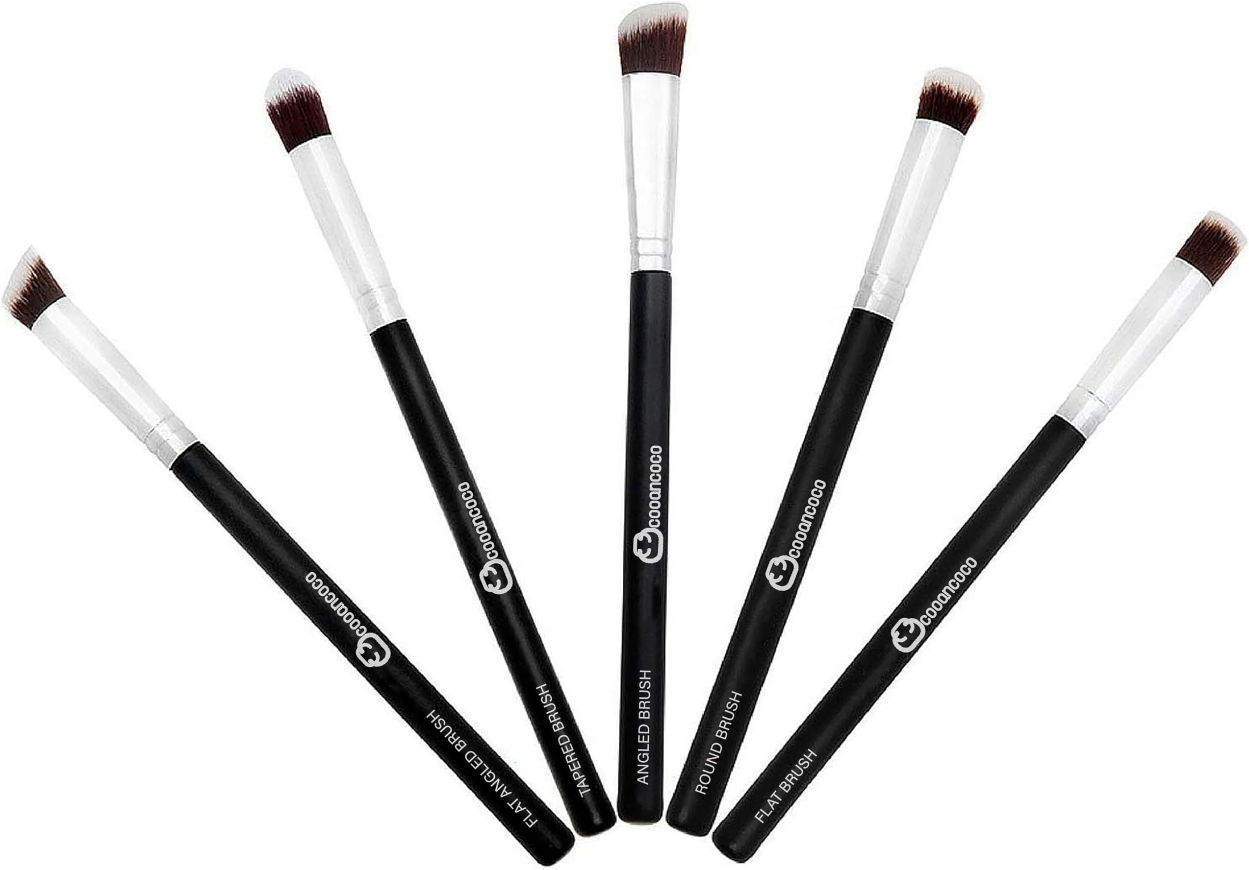 Spanking Beauty Eyeshadow Blending Fine Synthetic Hair Pencil Brush, Set of 5, Black