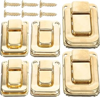 Generic 18 Pcs Toggle Lock Antique Vintage Lock Padlock Latch Antique Bronze Hasp Latch Locking Hasp Cabinet Hinge Hasp Latches Clear Latches Hasp Hinges Iron Furniture with Lock