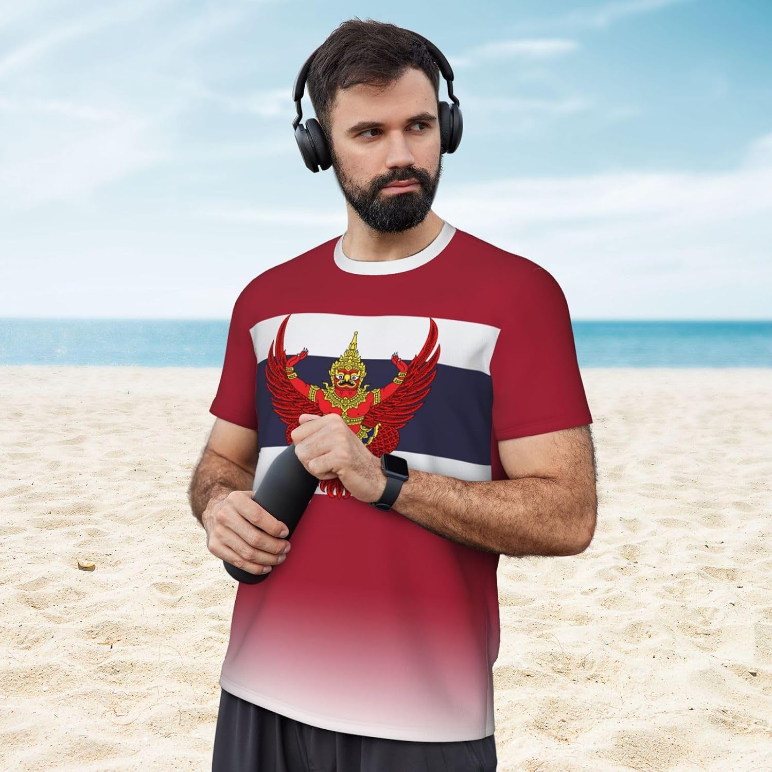 Jersey Shirt for Men's Mesh T-Shirt Thailand Flag Gradient Color 3D Print for Soccer Fitness Sports Fans Training Jer