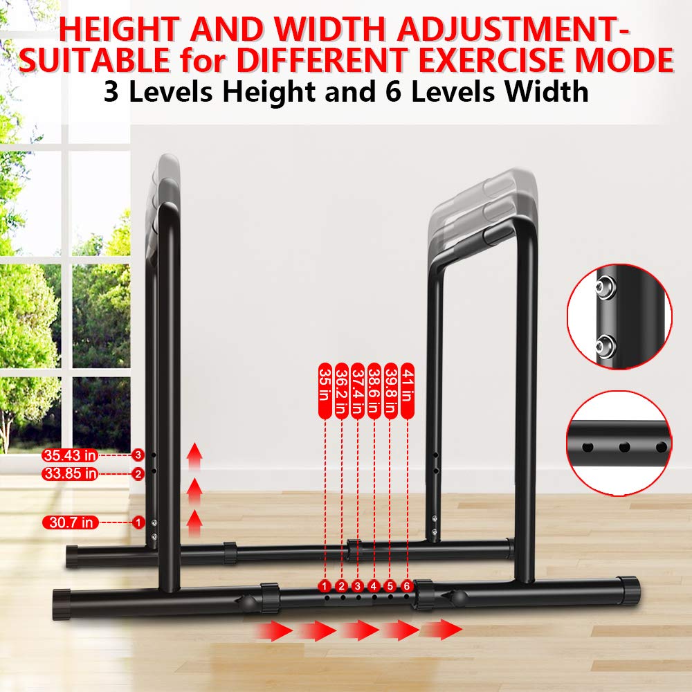 Buy YOLEO Adjustable Dip Bar 1100lbs Dip Station Portable Functional