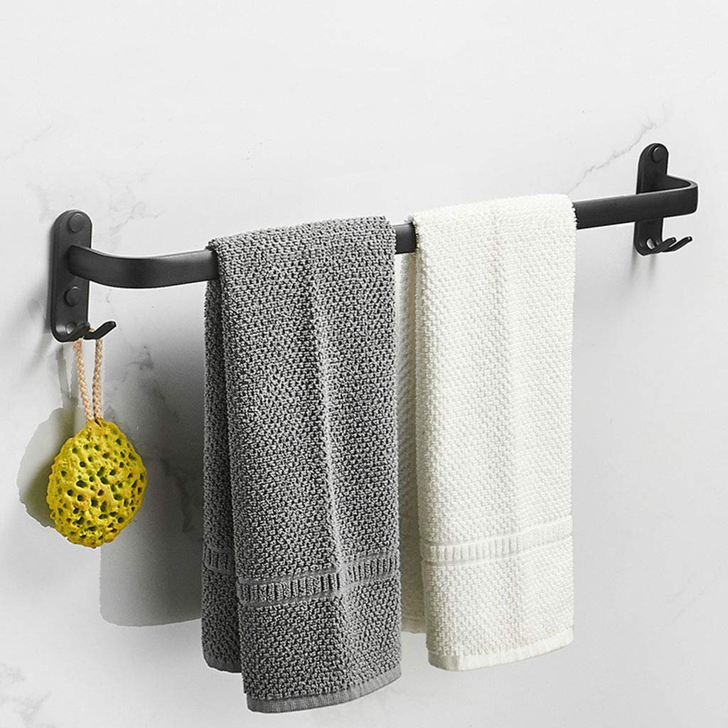 Porte-serviettes noir avec crochets pour un séchage rapide et sans rouille