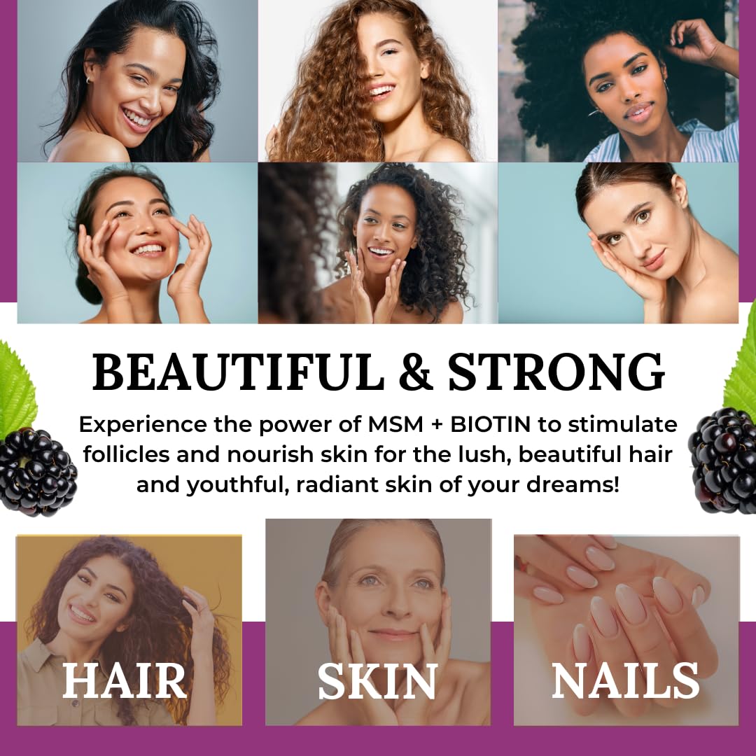 MSM + Biotin Hair Benefits Powder - Hair Growth MSM Supplement for Women — Amazon image 3