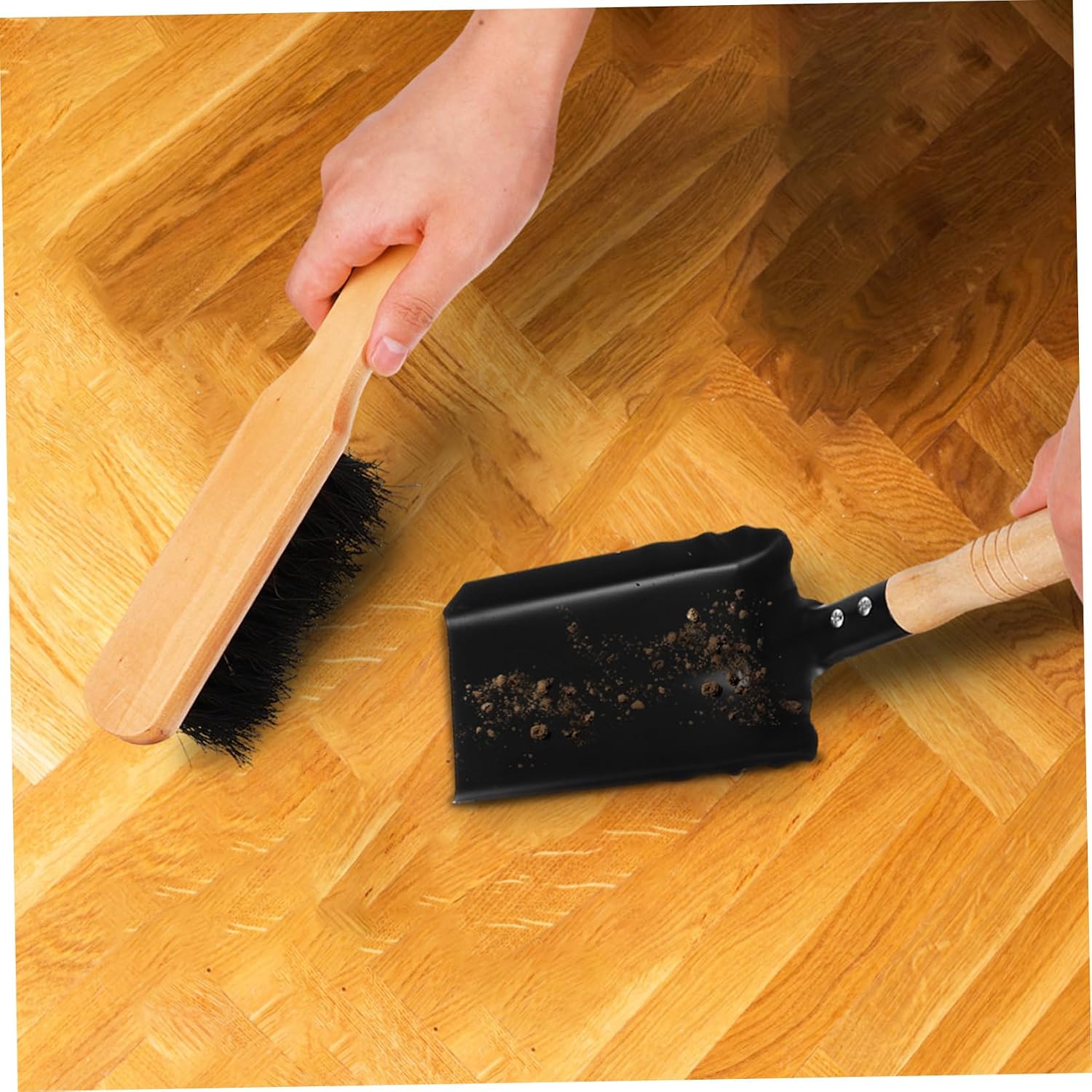 Mini Dustpan and Brush Set for Fireplace Cleaning Small Ash Shovel Ergonomic Handle for Kitchen Stove and Hearth Maintenance