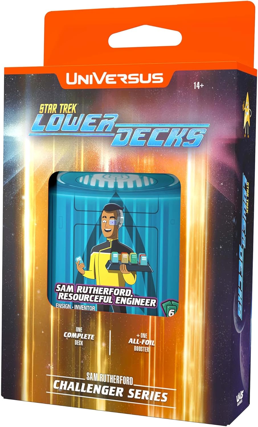 UniVersus: Star Trek Lower Decks: Challenger Series - Rutherford - 63 Cards, 2 Characters, Ready to Play Deck-Building Card Game, 6 Foil/Alt Art Cards