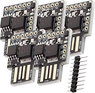 AZDelivery Compatible with ATTiny85 Digispark I2C LED Rev.3 Kickstarter 5V IIC SPI USB Development Board 6 I/O Pins Compatible With Arduino Including E-Book! (Pack of 5)