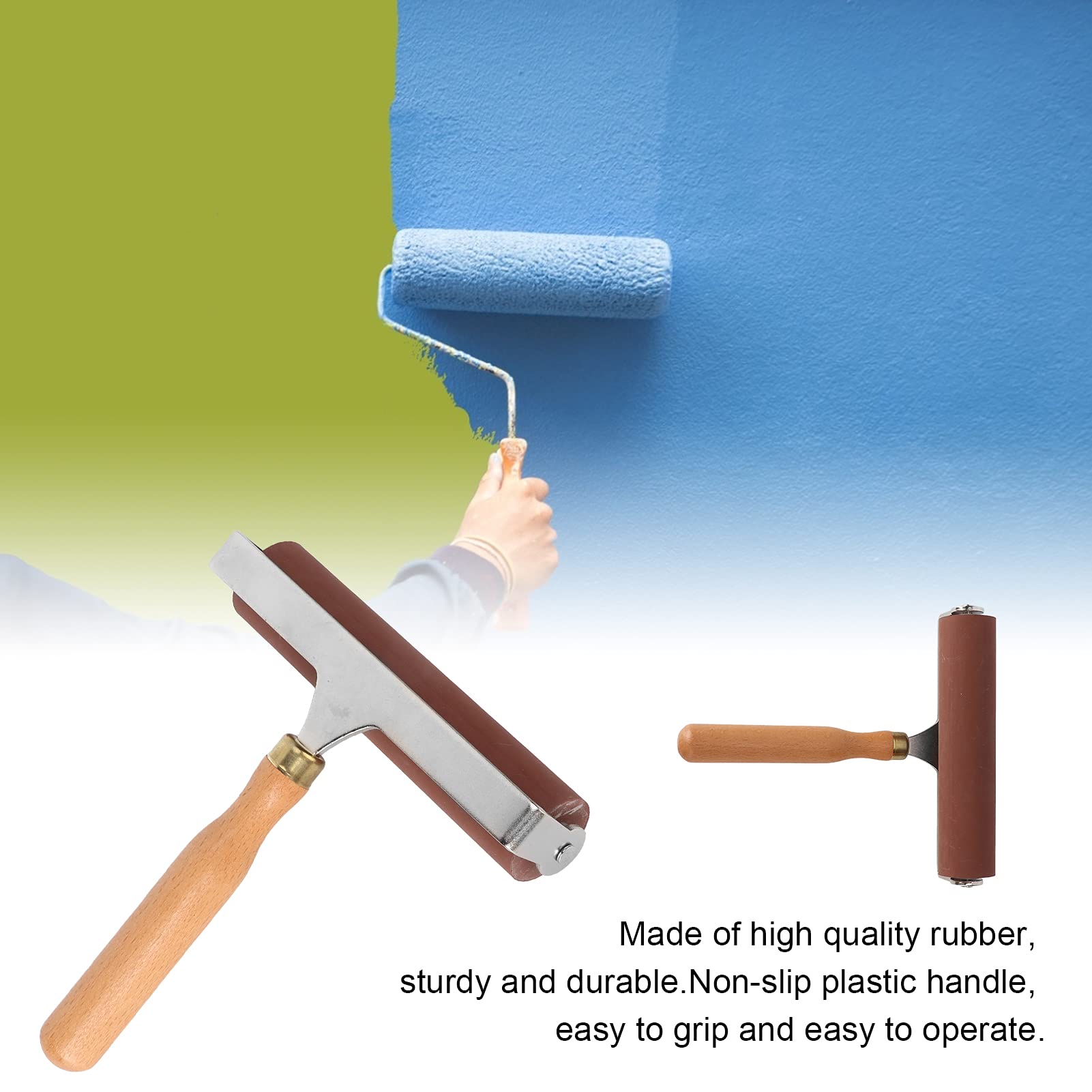 QANYEGN Rubber Brayer, Craft Rollers, Printmaking Brayer, for Printmaking Ink Blocks Carved s Stam Tools Scrapbooks(15cm)