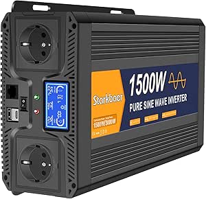 EDECOA 1500W 2000W Onde Sinusoïdale Pure 12V Vers 220V 230V Onduleur Hors Réseau Convertisseur De Voiture Télécommande Compatible Bluetooth - Foto 7