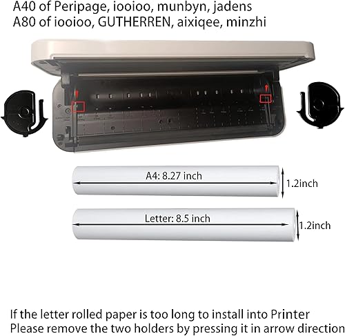 Miniatura 4 de 8 rollos (aproximadamente 200 páginas), papel de impresora térmica de 8,5 x 11, carta, enrollado, 3 pruebas, no secado rápido para bolígrafo, sin