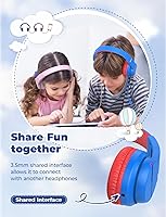 Vista 3 de iClever - Auriculares infantiles para escuela y viajes, con limitador de volumen seguro, sonido estéreo HD con micrófono, diseño circumaural