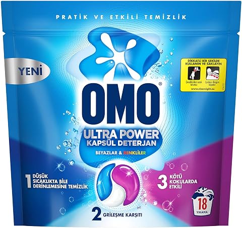 OMO Ultra Power Kapsül Çamaşır Deterjanı 18 Yıkama