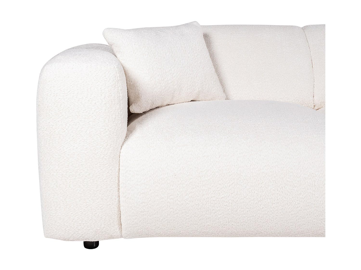 Vente-unique - Ecksofa - Ecke rechts - Bouclé-Stoff - Weiß - POGNI