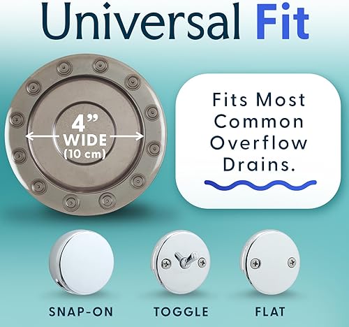 Vista 38 de SlipX Solutions Bottomless Bath - Cubierta de drenaje de desbordamiento para tina, añade pulgadas de agua a la tina para un baño más cálido