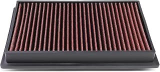DNA Motoring AFPN-110-RD Clean Air Washable Drop In Panel Air Filter Enhance Engine Performance Power & Acceleration Improve [Compatible with 89-17 Nissan 240sx / 350z / Maxima/Murano]
