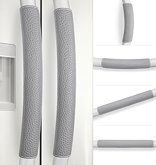 Refrigerator Door Handle Covers, Set of 6, Adjustable Appliance Handle Covers, Keep Your Kitchen Clean, Microwave Oven Stove Dishwasher Handle Protector, Non Slip Fridge Handle Cover (Gray)