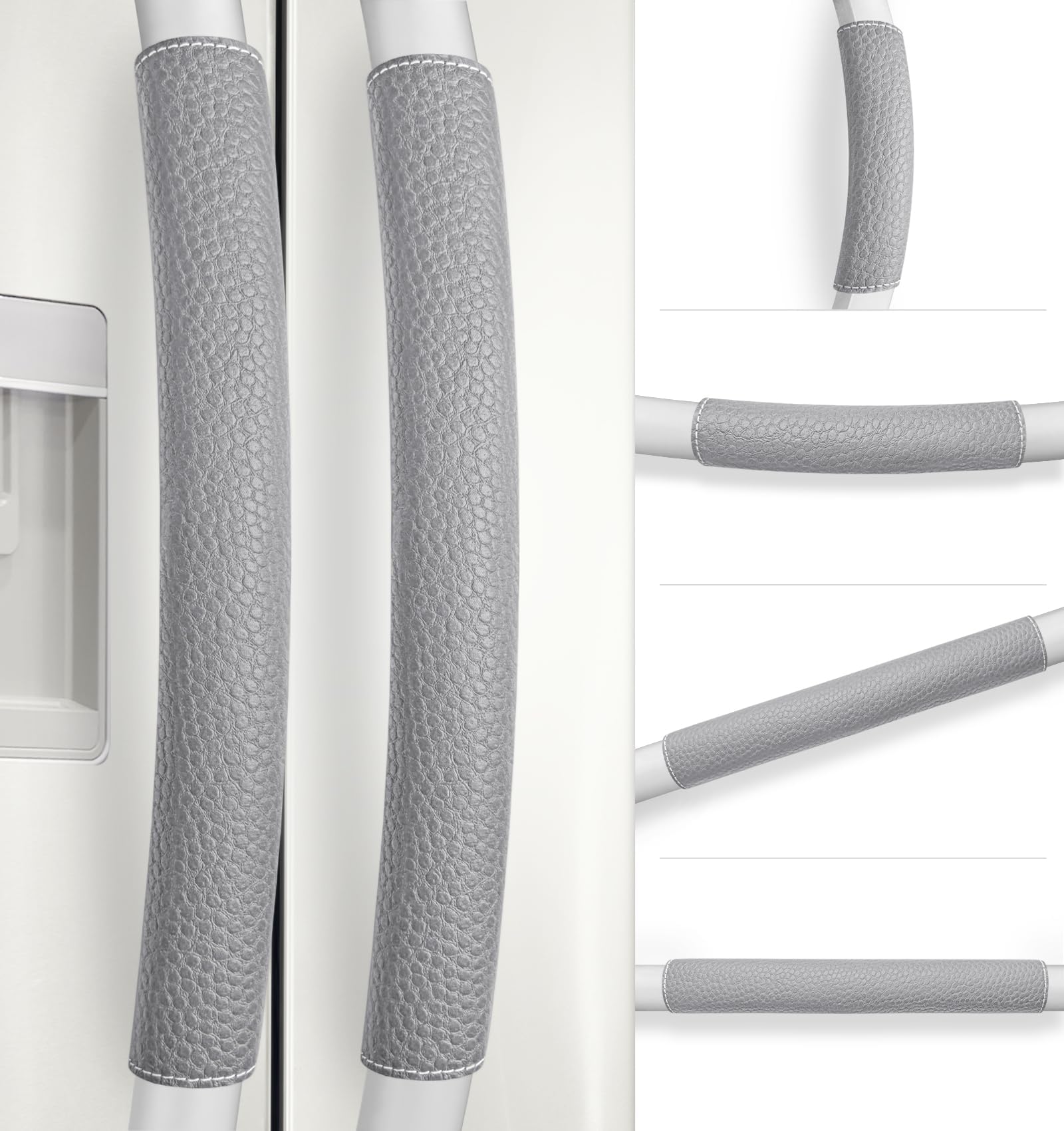 - Refrigerator Door Handle Covers, Set of 6, Adjustable Appliance Handle Covers, Keep Your Kitchen Clean, Microwave Oven Stove Dishwasher Handle Protector, Non Slip Fridge Handle Cover (Gray)