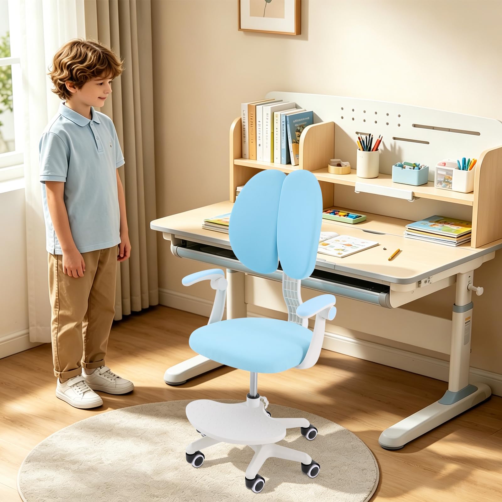 Zestaw do nauki dla dzieci, ergonomiczna regulacja wysokości siedziska 40