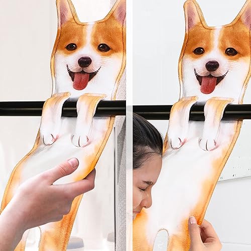 Miniatura 5 de AGRIMONY Divertidas toallas de mano para perro Corgi para baño y cocina  Linda decoración para perro, mamá, papá, regalos decorativos para colgar