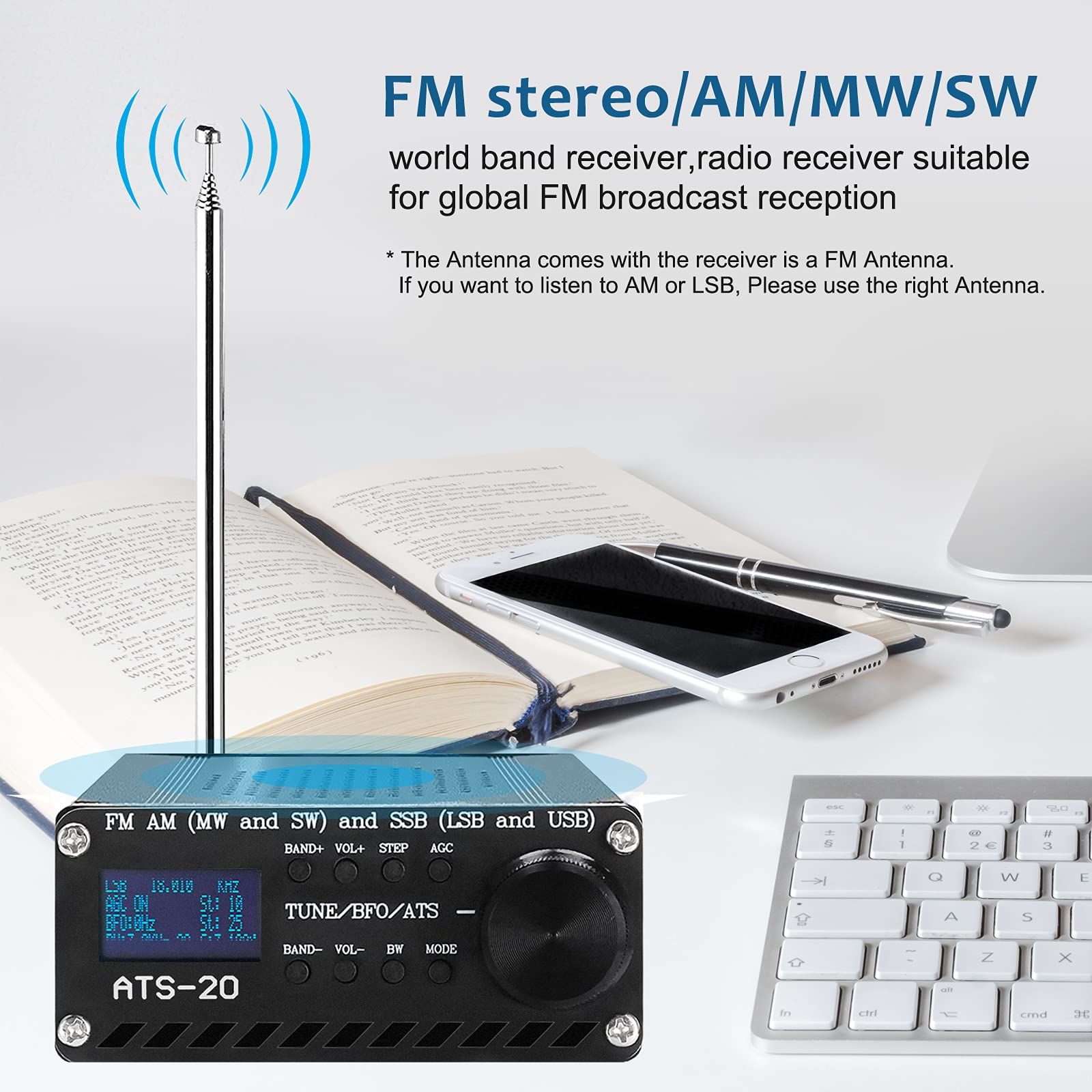 Buy SI4732 Radio Receiver FM AM MW & SW SSB All Band Radio Receiver,2.4 Inch LCD Screen Portable