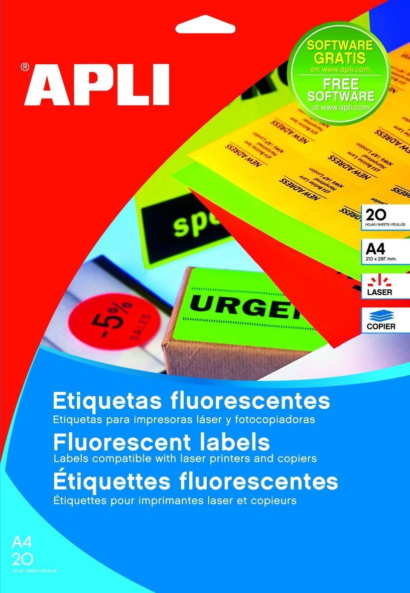 Labels 160 U 99.1 x 67.7 mm Fluorescent Orange
