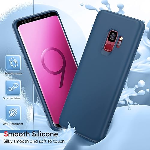 Miniatura 4 de LeYi Funda para Samsung S9, silicona suave, ultra delgada, a prueba de golpes, con forro de microfibra antiarañazos, 2 capas de goma de gel suave