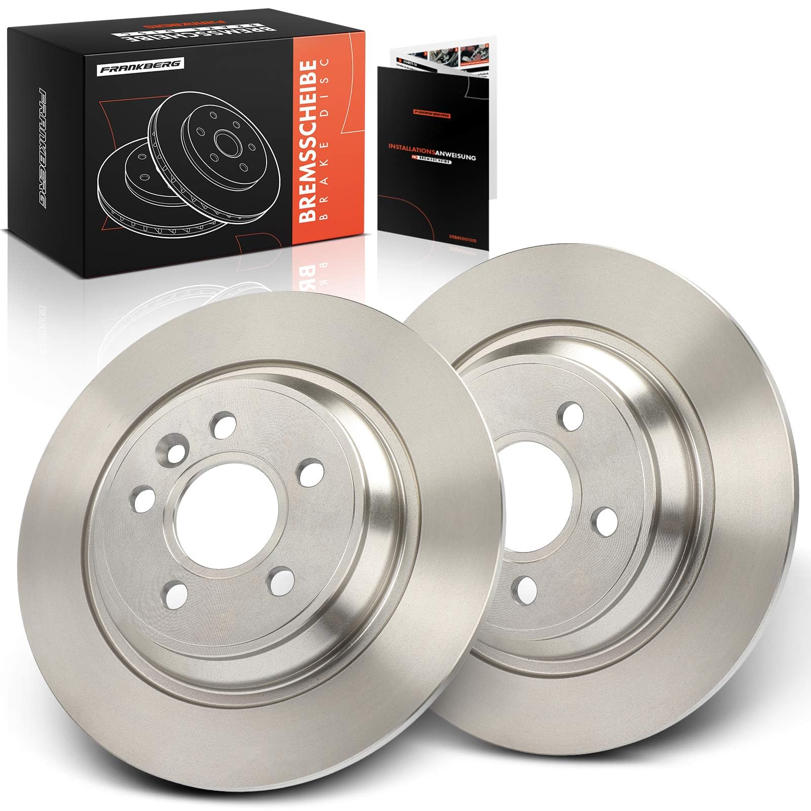 Frankberg 2 discos de freno para eje trasero compatible con S60 II 134 1.5L-3.0L 2010-2018 S80 II 124 1.6L-4.4L 2006-2016 V60 I 155 157 1.5L-3.0L 2010-2018 Reemplazo # 30769059
