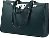 Vista 25 de LOVEVOOK Bolsa de mano para computadora portátil para mujer, bolsas de trabajo de cuero de 15.6 pulgadas con soporte grande para tazas para Negro