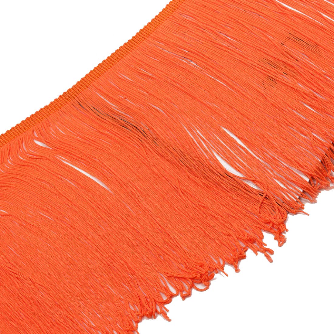 Yalulu 2 Meters 20cm Wide Lace Fringe Trim Tassel Fringe Trimming Sewing Edge Sew Craft Decorative Ribbon for DIY Latin Dress Stage Clothes Accessories Lace (Orange)