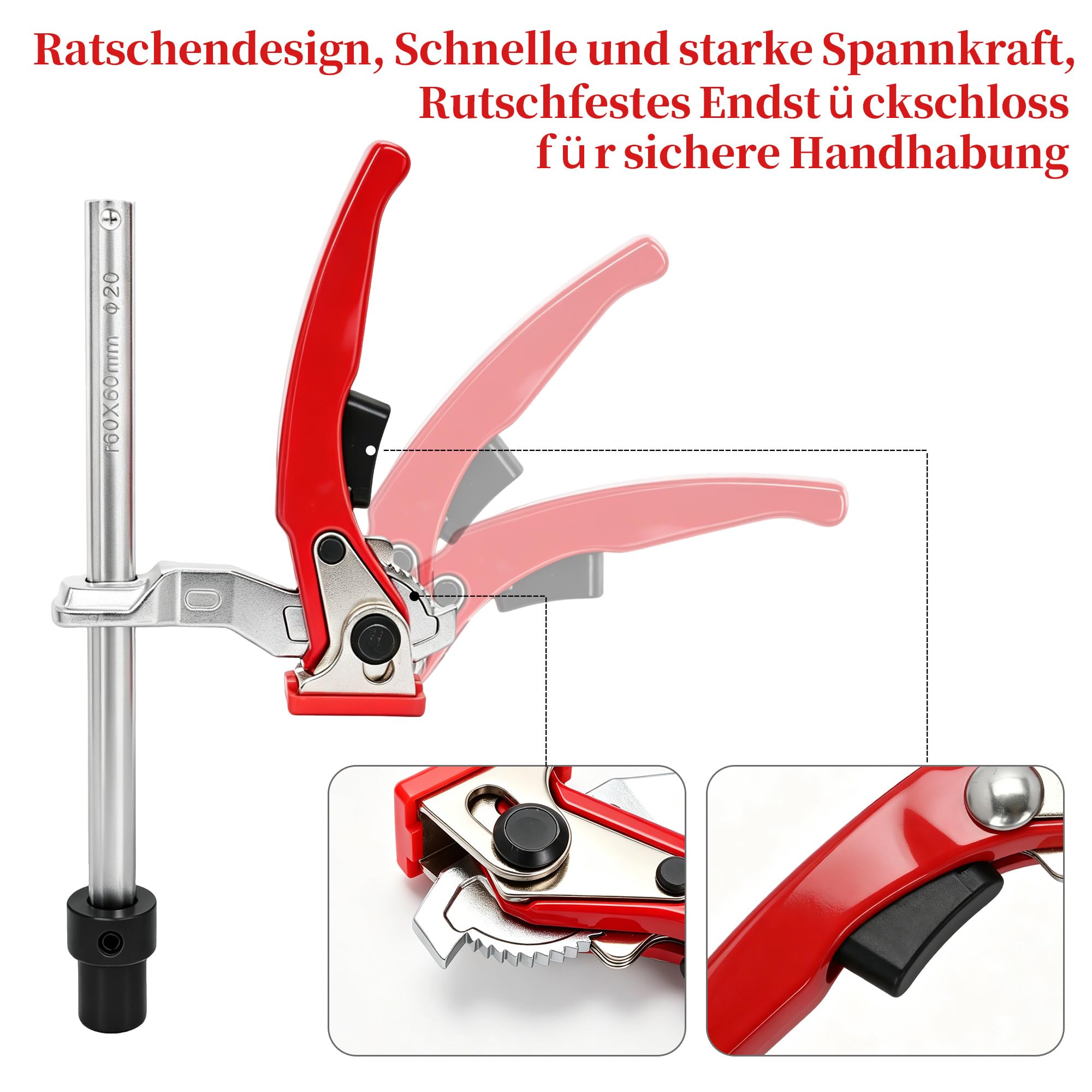 ohbien 6 Stück Bankhaken 20mm Set, Niederhalter Hebelzwinge Spannelement