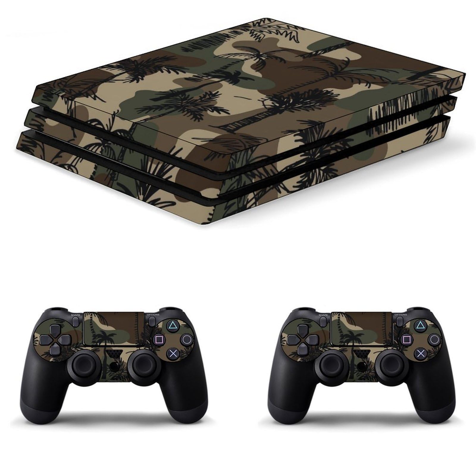 Amazon.co.jp: PS4 スキンシール 迷彩柄 カモフラ 熱帯植物 PS4本体と 