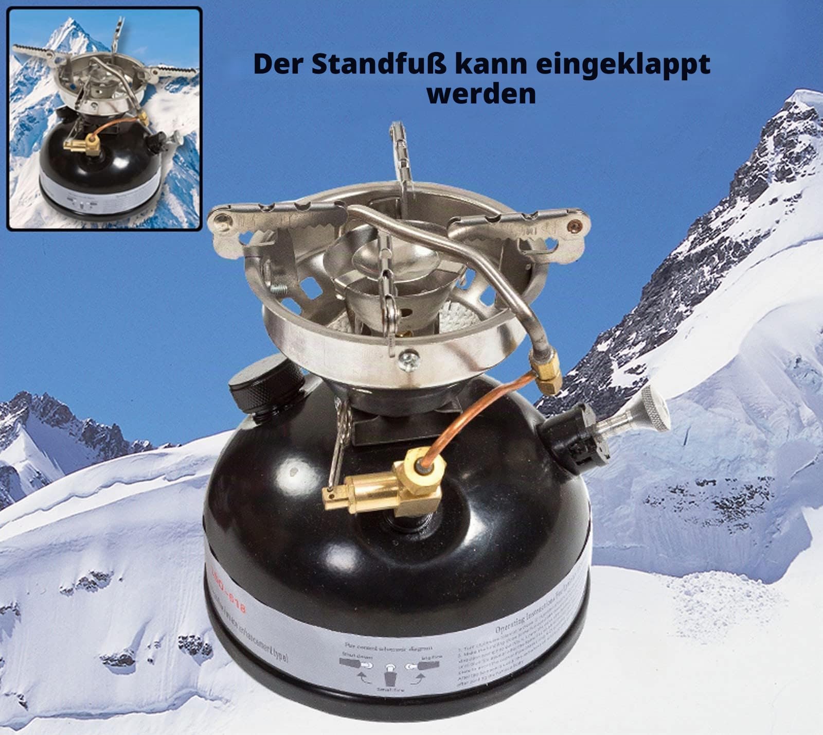 Campingkocher, Camping Diesel Benzin Alkohol Petroleum Heizung Edelstahl Petroleumofen für Picknick Camping Klettern Angeln, Kraftstoffverbrauch: 120ML/H