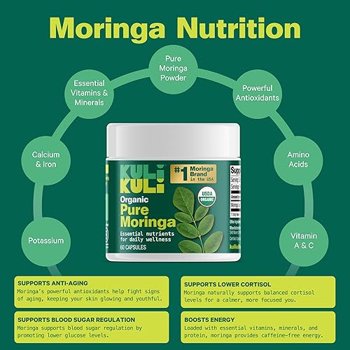 Miniatura 7 de KULI KULI Cápsulas orgánicas de moringa pura, 60 CT