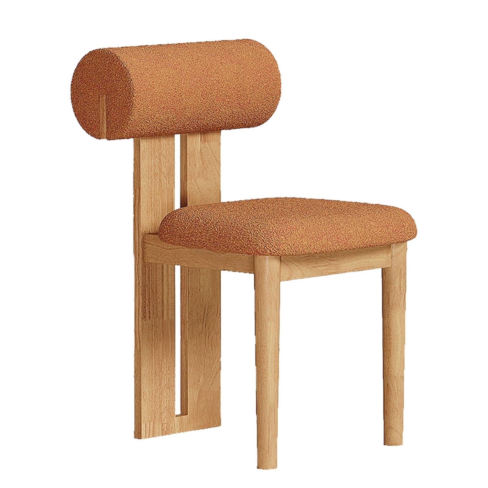 Sillas de comedor sin brazos para cocina y comedor, silla lateral acolchada suave con respaldo y patas de madera, ideal para estudio, cafetería o restaurante (natural, 1 unidad)