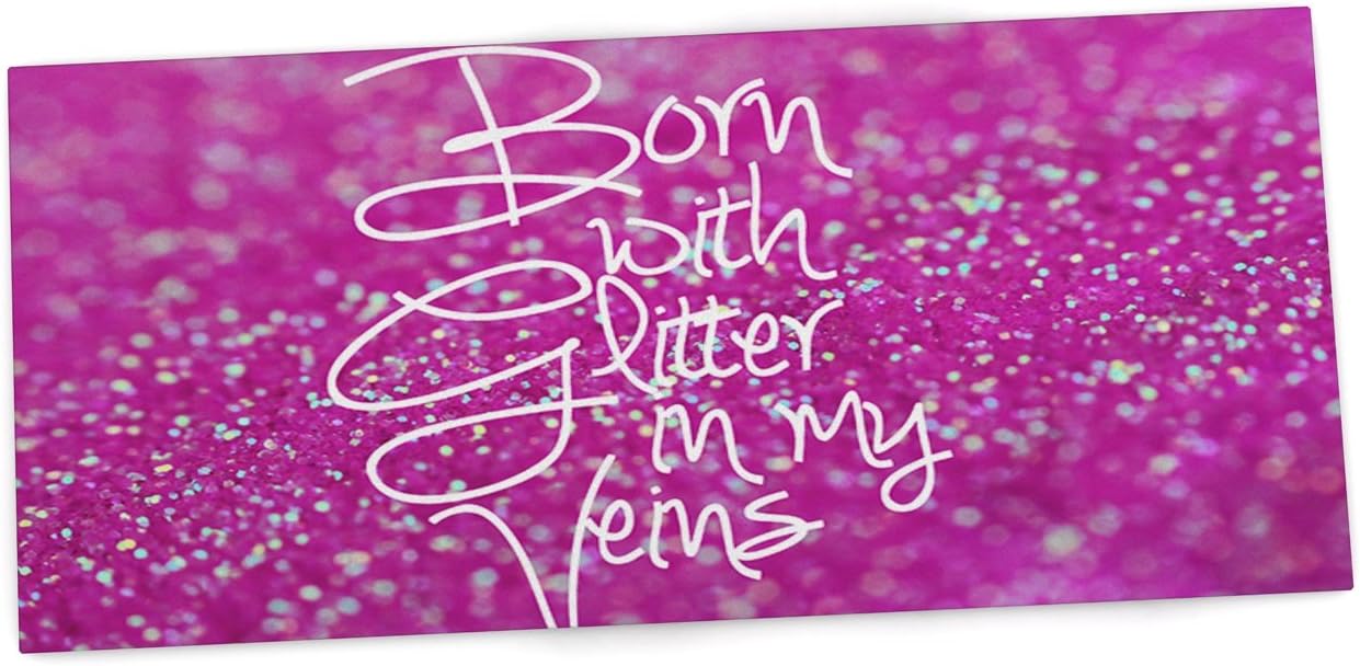 KESS InHouse Beth Engel "Born with Glitter" Pink Sparkle Office Desk Mat, Blotter, Pad, Mousepad, 13 x 26-Inches