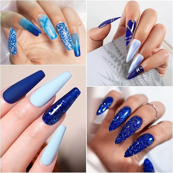 YSUVIN Vernis Semi Permanent, 10 Couleurs Ciel Tibetan Saphir D'encre Denim Bleu Profond Pastel Brillant Cyan Bleu D'été Vernis à Ongles Soak Off UV pour Vacances Nail Art Manucure Ki - 3