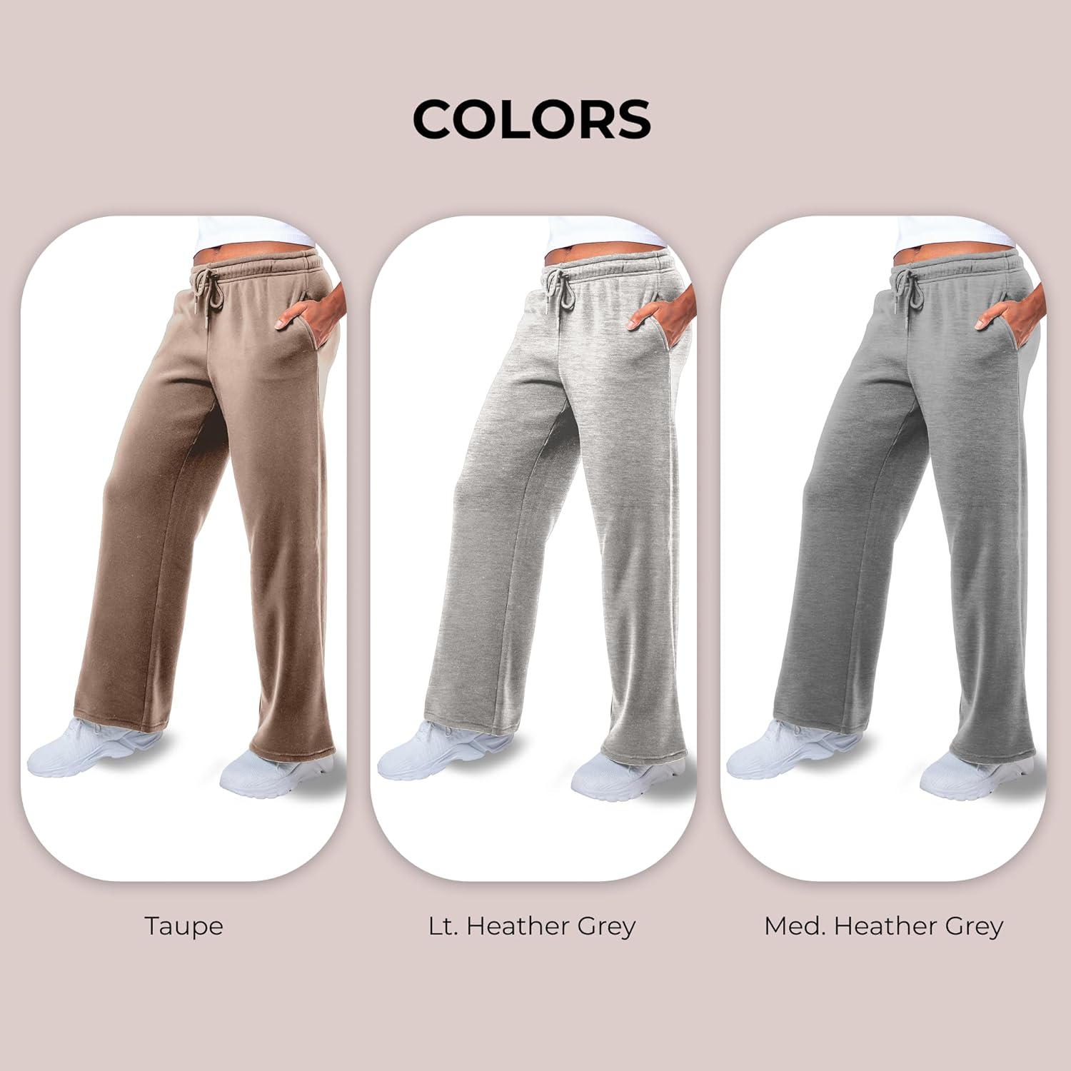 Common Stitch 3 Pack Sweatpants Women, Straight Leg Womens Sweatpants, Workout - Yoga Pants (Available in Plus) - Image 3