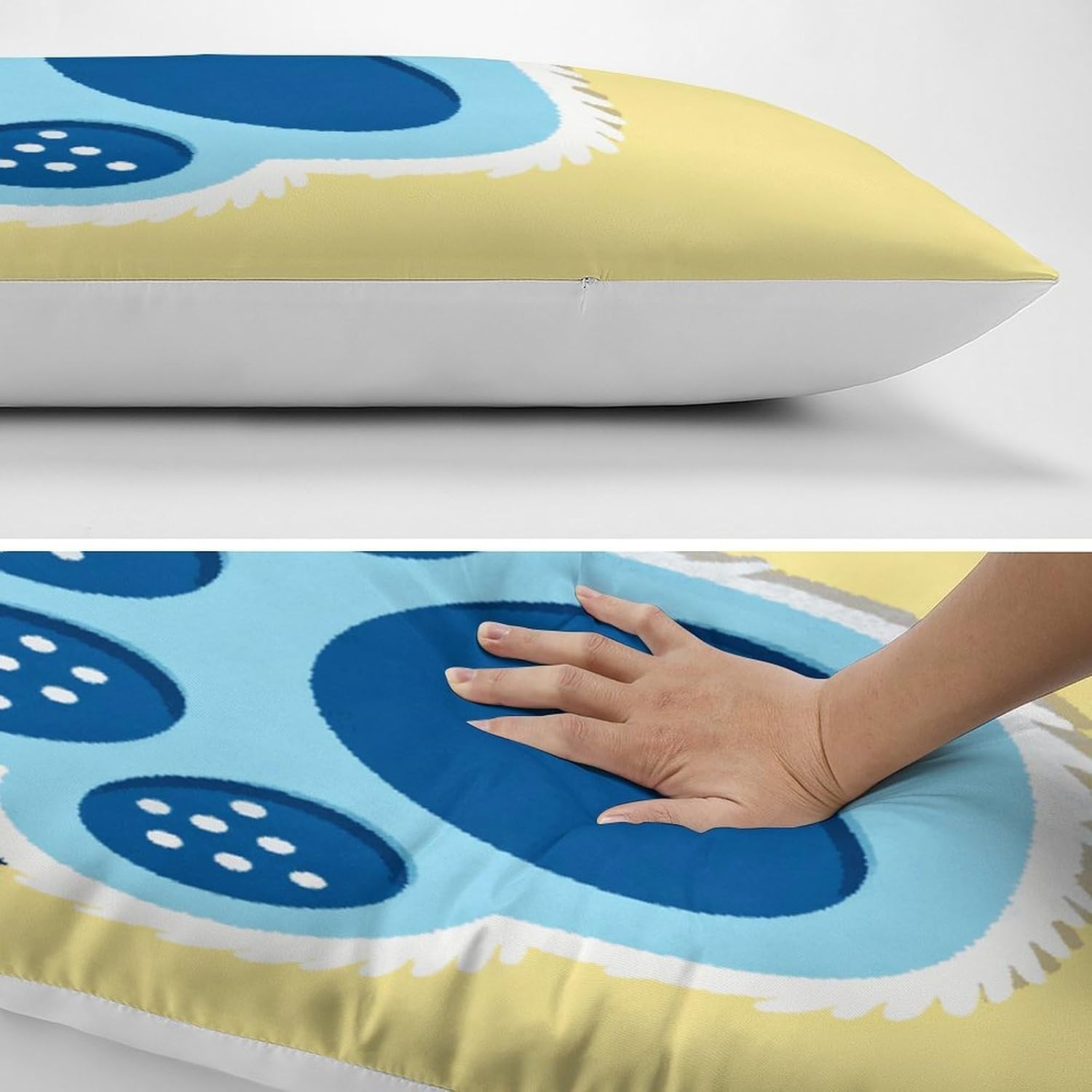Paw Pillow Case Cute Breathable Long Pillow Cover Pillow Case with Zipper Hidden Soft Decorative Body Pillow Case for Bed Bench Bedroom 19 X 53 Inches