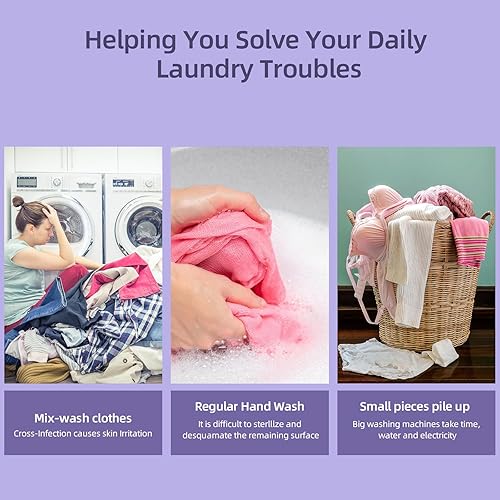 Miniatura 5 de Mini lavadora 10L mejorada con cesta giratoria, lavadora plegable de ropa interior, lavadora portátil para bebés y ropa pequeña, adecuada para el