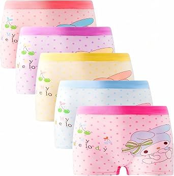 Girls Cotton Underwear Soft Boy Shorts Kids Boxer Briefs PantiesPack of 5
