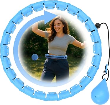 JKSHMYT Weighted Hula Circle Hoops for Adults Weight Loss, Infinity Fitness Hoop Plus Size 47 Inch, 24 Detachable Links, Exercise Hoop Suitable for Women and Beginner