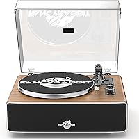 Vista 8 de Tocadiscos con altavoz, tocadiscos de vinilo con cartucho magnético para decoración del hogar y entretenimiento, tocadiscos de vinilo adecuado